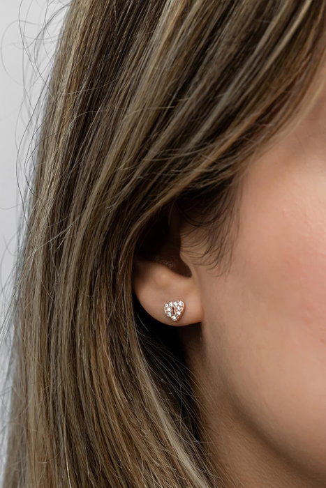 Heliophilia Silver Pendientes de Plata de Ley 925 con Oro Rosa y Circón Heliophilia Silver Pendientes de Plata de Ley 925 con Oro Rosa y Circón